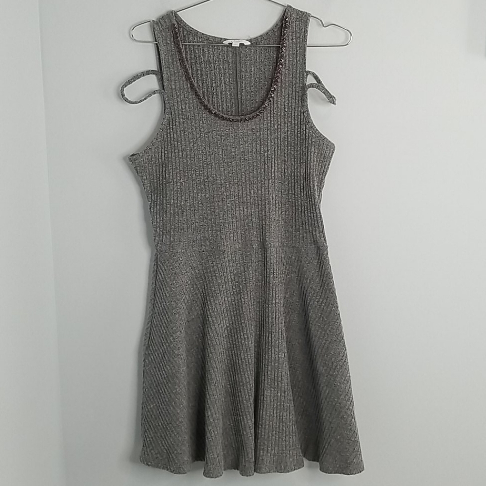 Candie's Cold Shoulder Gray Skater Dress XL